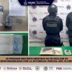 Policía Estatal de Colima detiene a individuo con arma de fuego y droga, en Manzanillo