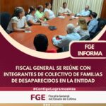 FISCAL GENERAL SE REÚNE CON INTEGRANTES DE COLECTIVO DE FAMILIAS DE DESAPARECIDOS EN LA ENTIDAD