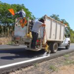 Seidum repone marcas de seguridad vial en carretera Comala-San Antonio y Libramiento Comala