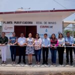 Indira Vizcaíno y Ciapacov entregan planta purificadora y tanque elevado en Real de Minas; beneficiará a más de 6 mil personas