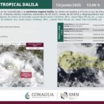 Se ha formado la tormenta tropical ‘Dalila’ en el Pacífico y podría generar lluvias fuertes en Colima; UEPC refuerza monitoreo