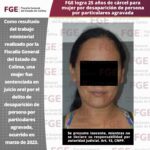 FGE logra 25 años de cárcel para mujer por desaparición de persona por particulares agravada