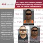 FGE logra vinculación a proceso de dos colombianos y un hombre más por delitos contra la salud