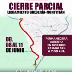 Alerta Seidum Colima por cierre parcial del libramiento Quesería-Montitlán, a partir de hoy y hasta el jueves
