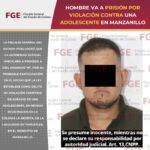Hombre va a prisión por violacióncontra una adolescente en Manzanillo