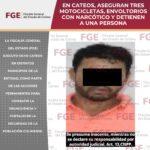 En cateos, aseguran tres motocicletas, envoltorios con narcótico y detienen a una persona