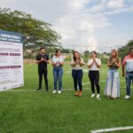 Gobernadora Indira Vizcaíno entregó nueva cancha de futbol 5 en la colonia Celsa Virgen de Comala