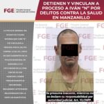 Detienen y vinculan a proceso a Iván “N” por delitos contra la salud en Manzanillo