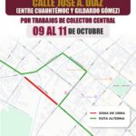Seidum trabaja en el Colector Central de Colima; pide utilizar rutas alternas del 9 al 11 de octubre